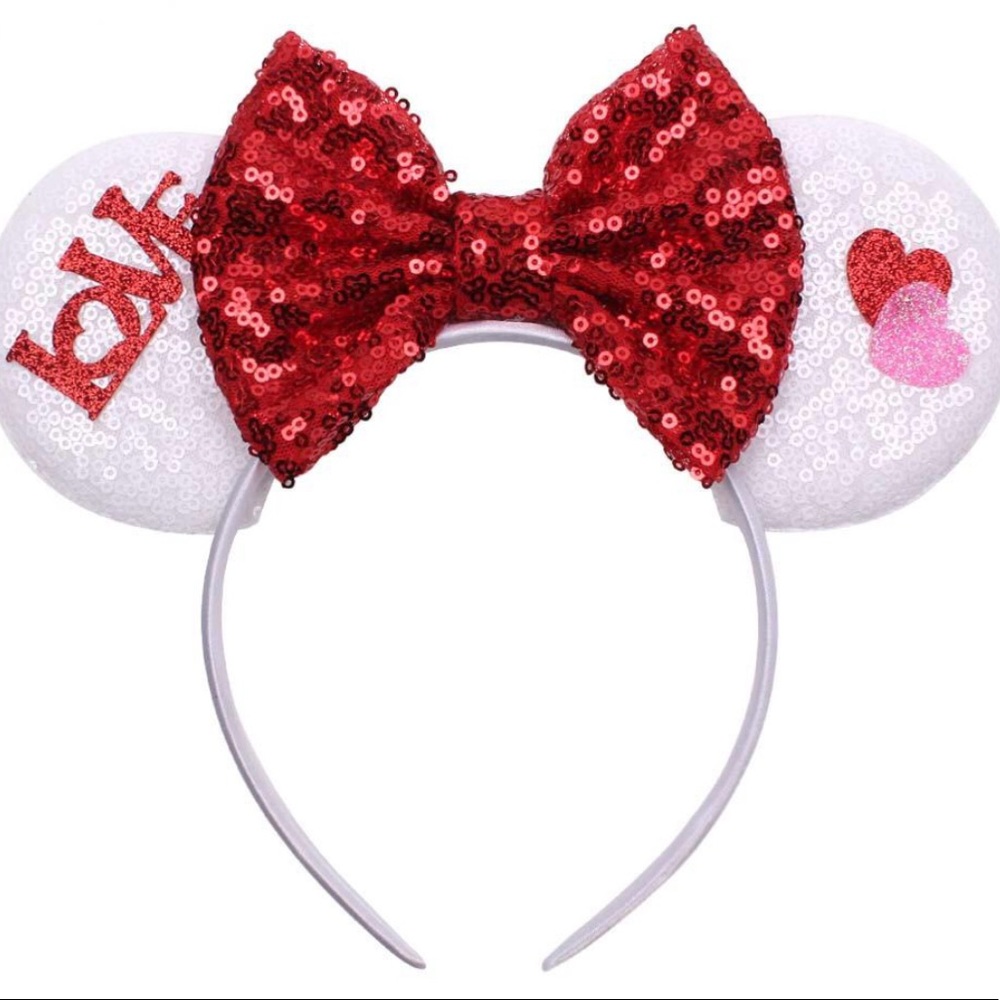 Valentine’s Minnie Ears Sequin Big Bow